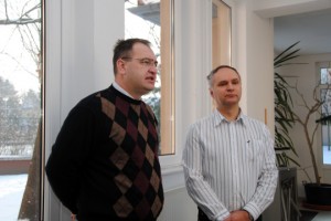 Molnár Béla és Benkő Ferenc a fürdőben tartott sajtótájékoztatón (Fotó: Melega Krisztián)