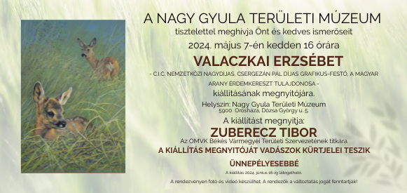 Valaczkai Erzsébet kiállításának megnyitója @ Nagy Gyula Területi Múzeum